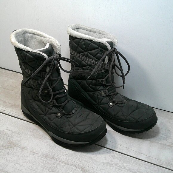 Women’s Columbia Gray Lace up, Quilted Loveland Waterproof Winter Boots Size 8 - Picture 2 of 8
